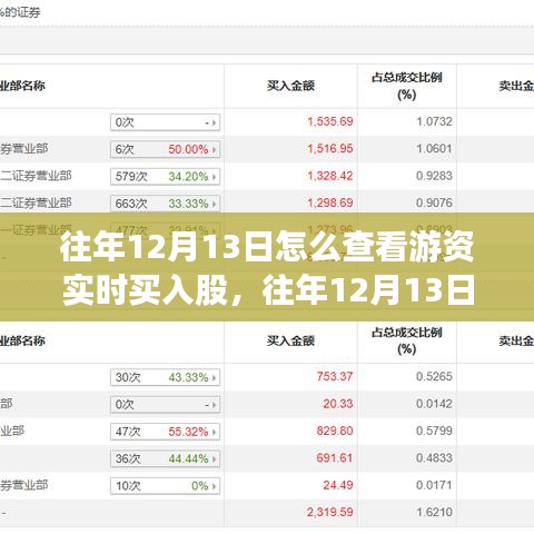 往年12月13日游資實時買入股查看指南，深度評測與介紹