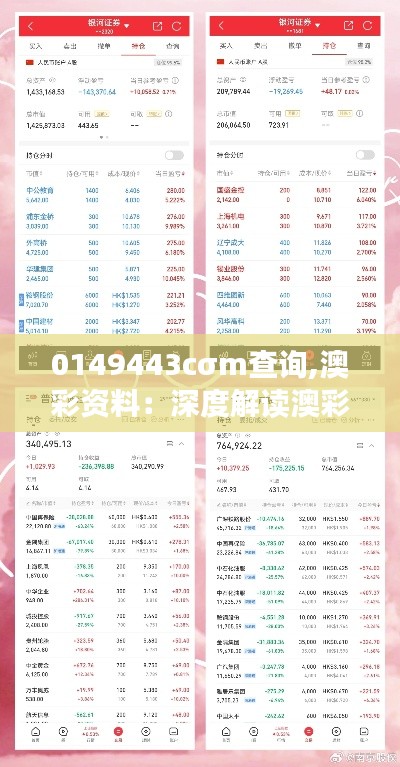 0149443cσm查詢,澳彩資料：深度解讀澳彩行業(yè)數據分析的重要性