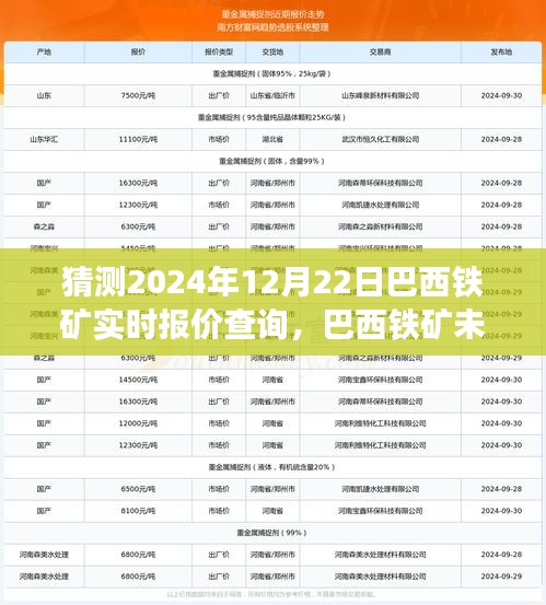 2024年12月22日巴西鐵礦實(shí)時(shí)報(bào)價(jià)預(yù)測(cè)與展望，未來走勢(shì)及市場(chǎng)分析