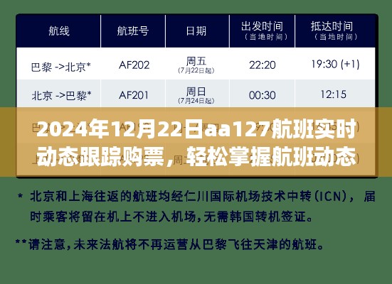 AA127航班2024年12月22日實(shí)時動態(tài)跟蹤購票指南，輕松掌握航班動態(tài)