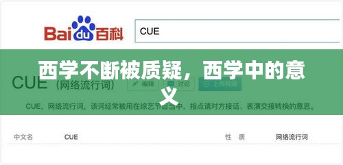 西學(xué)不斷被質(zhì)疑，西學(xué)中的意義 