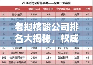 老撾核酸公司排名大揭秘，權(quán)威榜單揭曉，這些公司領(lǐng)跑行業(yè)！