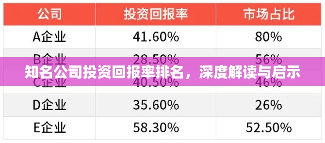 知名公司投資回報(bào)率排名，深度解讀與啟示